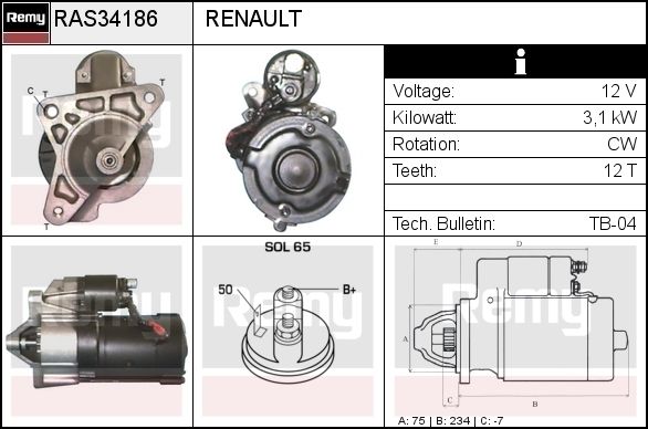DELCO REMY Käynnistinmoottori RAS34015